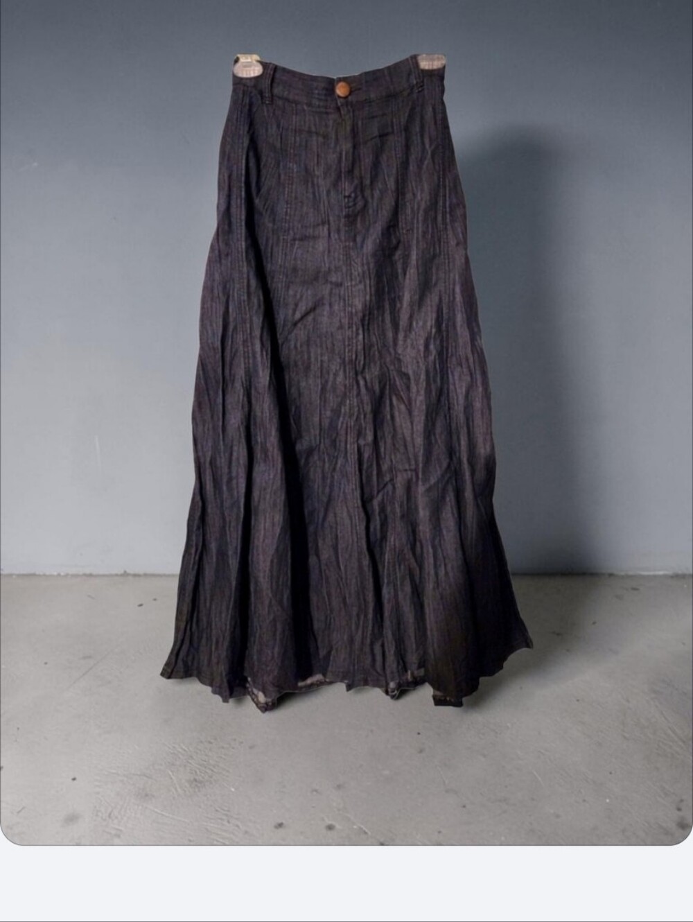 NWOT V Cristina Designer Pleated Denim Maxi Skirt - Picture 4 of 4